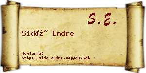 Sidó Endre névjegykártya